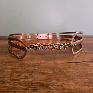 Renoir Vintage 60s Brutalist Modernist Copper Metal Chain Link Statement Belt 27